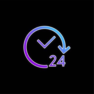 24 Hours Open blue gradient vector icon clipart