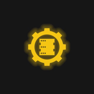 Büyük Veri Sarı Parlayan Neon simgesi