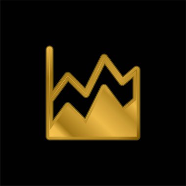 Alan Grafiği altın kaplama metalik simge veya logo vektörü