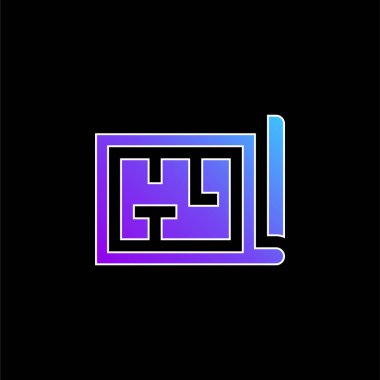 Mimari mavi gradyan vektör simgesi