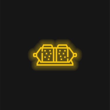 Fren yastığı sarı parlak neon simgesi