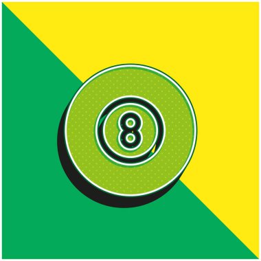 Billiard Green and yellow modern 3d vector icon logo clipart