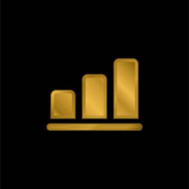 Çubuk Grafik altın kaplama metalik simge veya logo vektörü