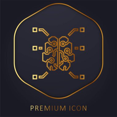 Beyin altın çizgisi prim logosu veya simgesi
