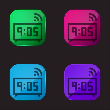 Alarm dört renk cam düğme simgesi