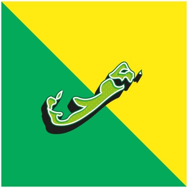 Bermuda Yeşili ve Sarı 3D vektör simgesi logosu