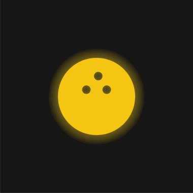 Bowling sarı parlak neon simgesi