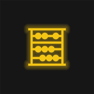 Abaküs sarı parlak neon simgesi