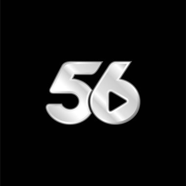 56 Sosyal Logo gümüş kaplama metalik simge