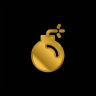 Bomba altın kaplama metalik simge veya logo vektörü