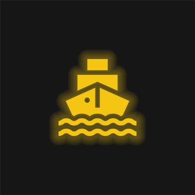 Tekne sarısı parlak neon simgesi