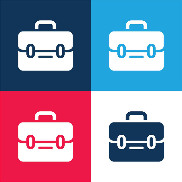 Короткий синий и красный четыре цвета минимальный набор значков