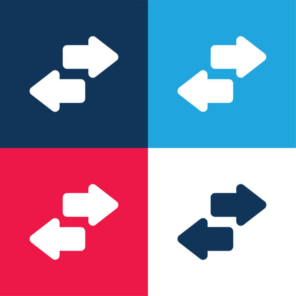 Стрелки синие и красные четыре цвета минимальный набор значков