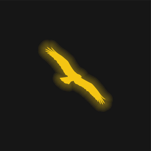 Bird Osprey Shape yellow glowing neon icon