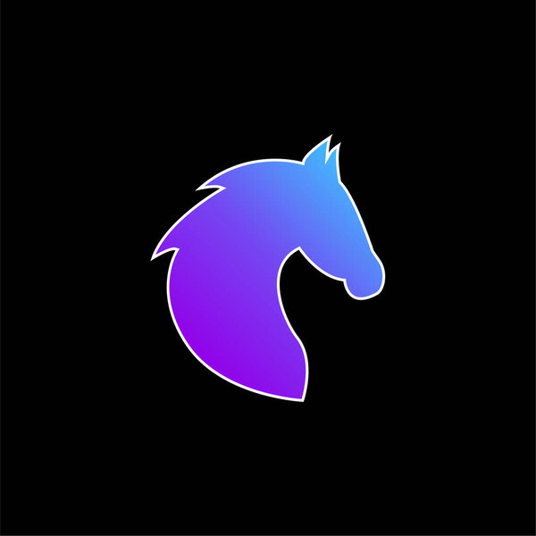 Черная голова, вид сбоку с лошадиной шерстью