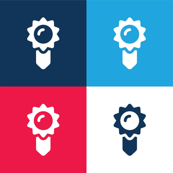 Закладка синий и красный четыре цвета минимальный набор значков