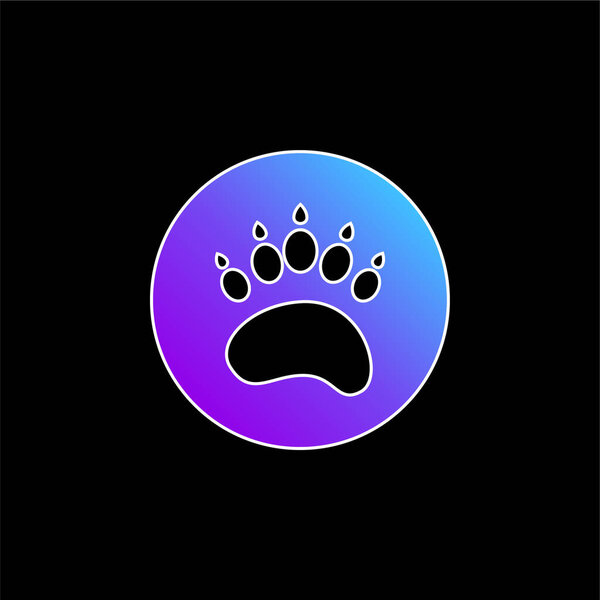 Bear Paw Circule blue gradient vector icon