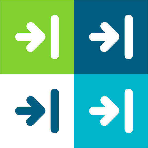 Arrow To Last Trak Плоский четырехцветный минимальный набор значков