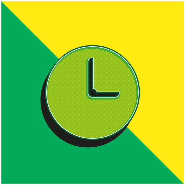 Black Wall Clock Green and yellow modern 3d vector icon logo