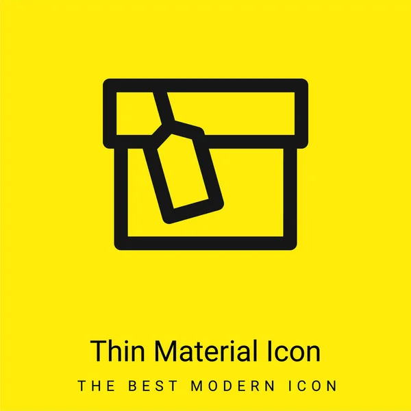 Caja Con Etiqueta Icono Material Amarillo Brillante Mínimo — Vector de stock