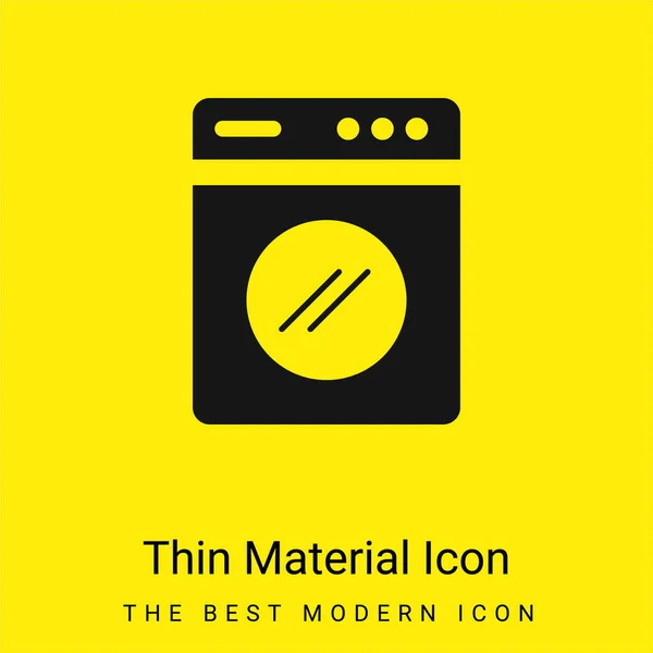 Lavadora Grande Icono Material Amarillo Brillante Mínimo — Vector de stock