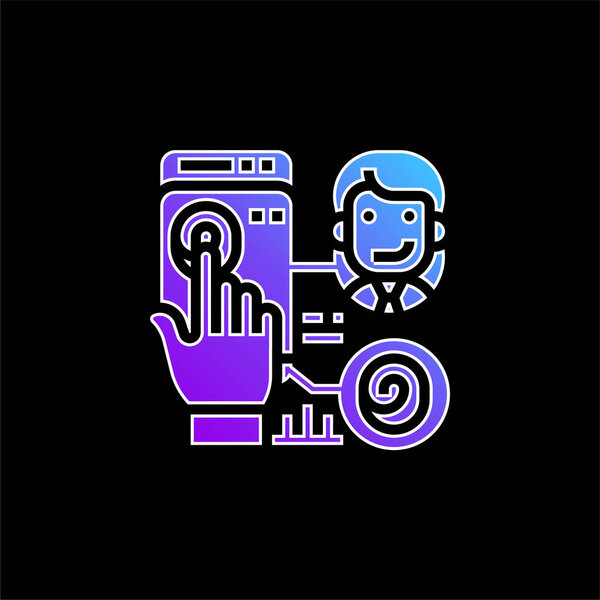 Значок биометрического синего градиента