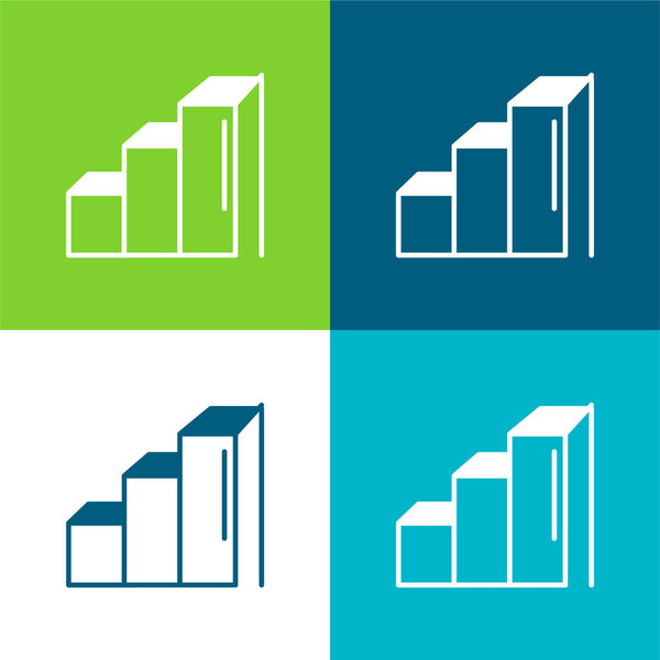 Графический плоский четырехцветный минимальный набор иконок