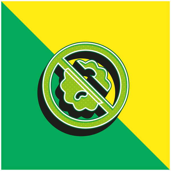 Зеленый и желтый современный трехмерный векторный логотип