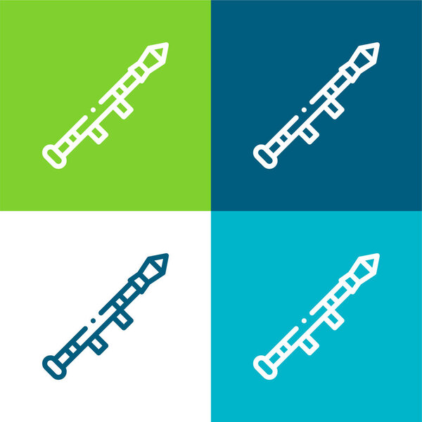 Bazooka Flat четыре цвета минимальный набор значков