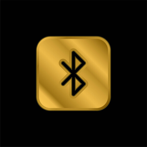 Позолоченный значок Bluetooth или вектор логотипа