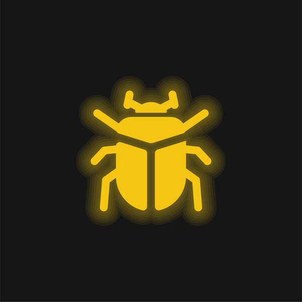 Beetle yellow glowing neon icon