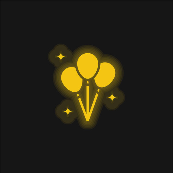 Желтый светящийся неоновый значок