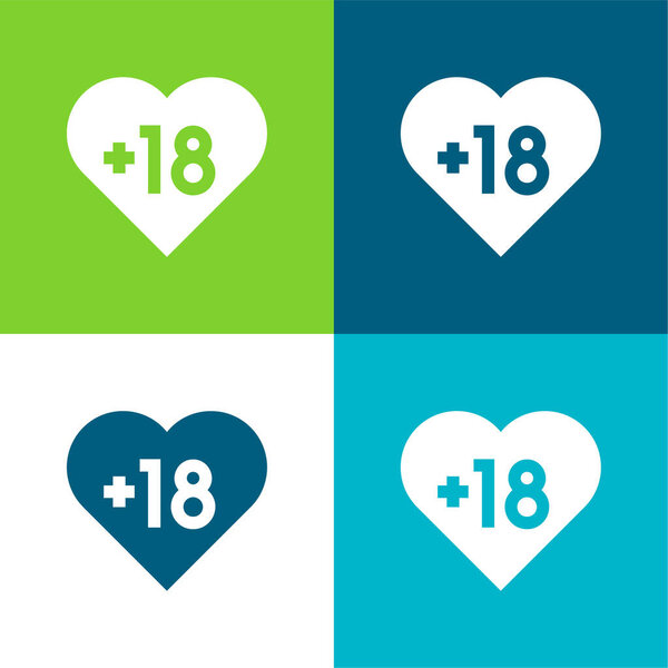 Adult Flat four color minimal icon set