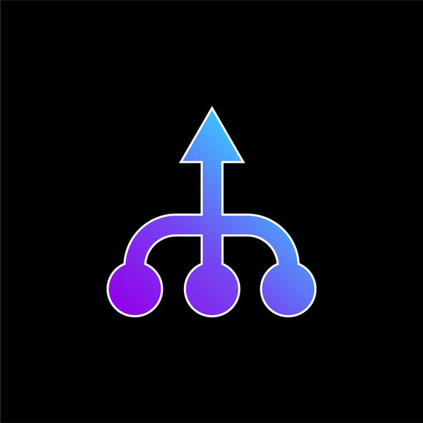 Символ восходящей стрелки с иконкой синего градиента трех кругов