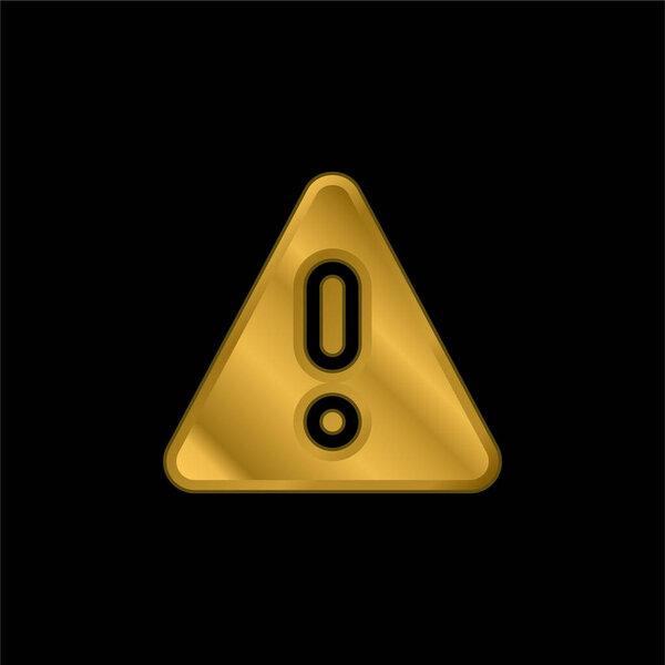 Alarm gold plated metalic icon or logo vector