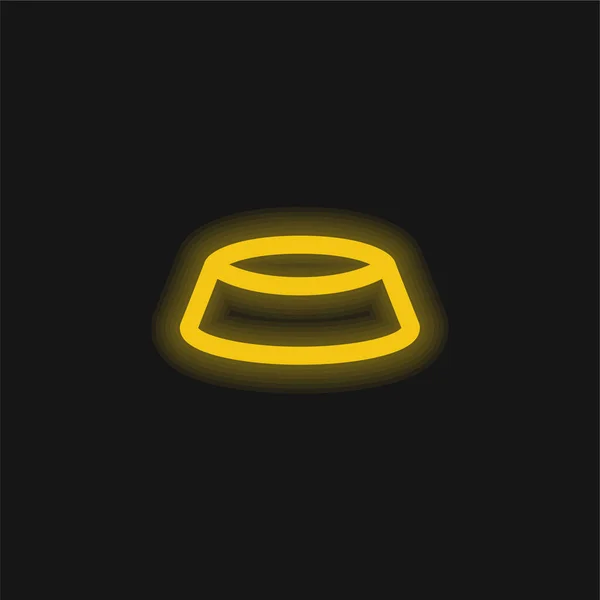 stock vector Bowl yellow glowing neon icon