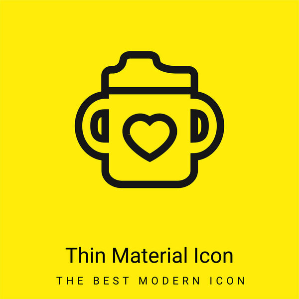 Baby Bottle With A Heart minimal bright yellow material icon