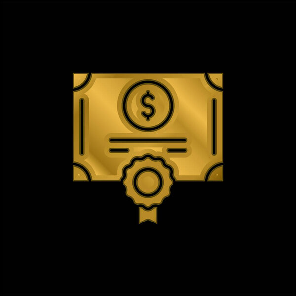 Bond gold plated metalic icon or logo vector