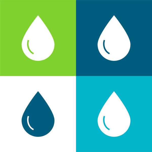 Blood Drop Flat four color minimal icon set