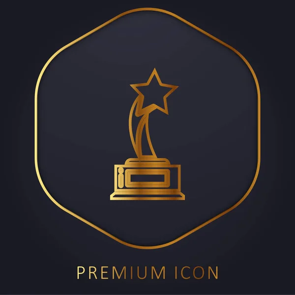 Premio Línea Oro Logotipo Premium Icono — Vector de stock