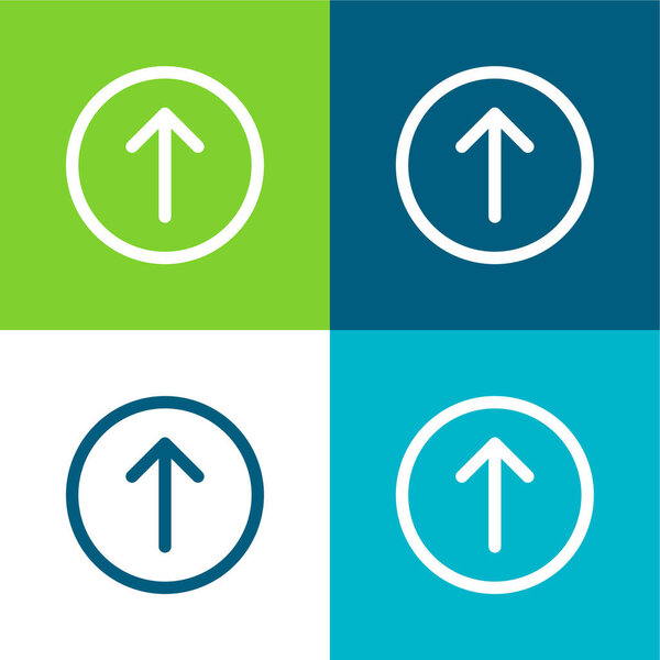 Стрелка вверх плоские четыре цвета минимальный набор значков