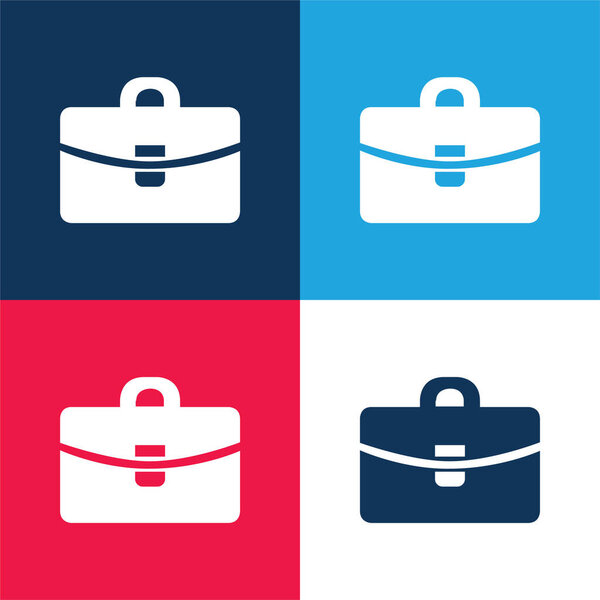 Короткий синий и красный четыре цвета минимальный набор значков