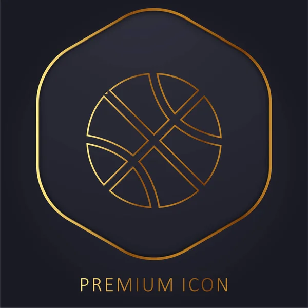 Logo Premium Icono Línea Dorada Del Baloncesto — Archivo Imágenes Vectoriales