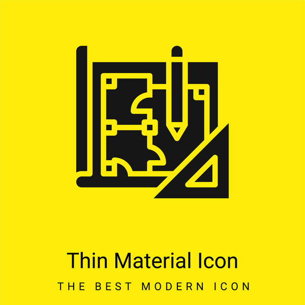 Blueprint minimal bright yellow material icon