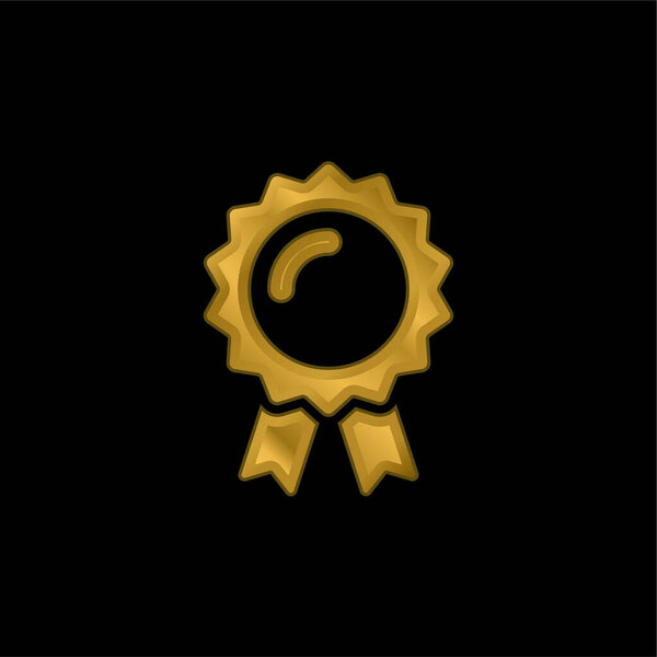 Badge gold plated metalic icon or logo vector