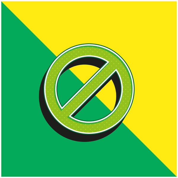 Ban Green and yellow modern 3d vector icon logo