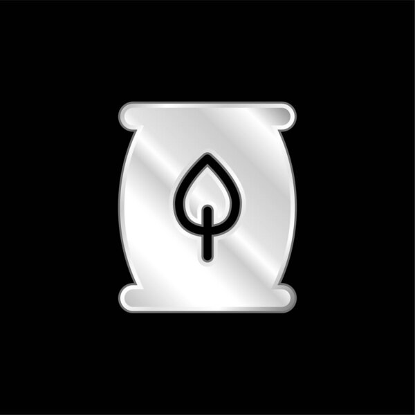 Biomass Energy silver plated metallic icon