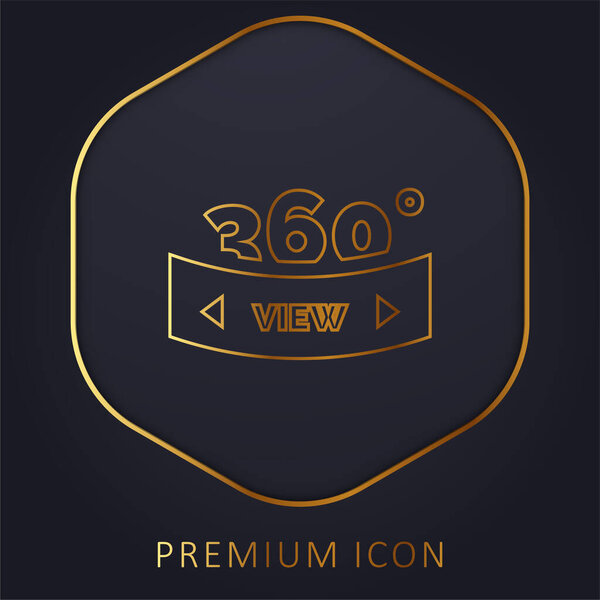 360  golden line premium logo or icon