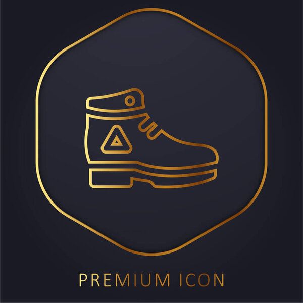Boot golden line premium logo or icon