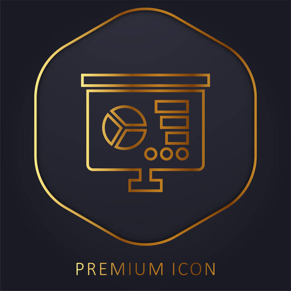 Analytics golden line premium logo or icon